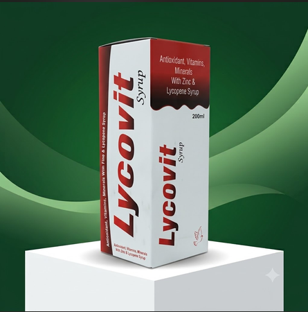 DVIT Lycovit Syrup 200 ml bottle and carton
