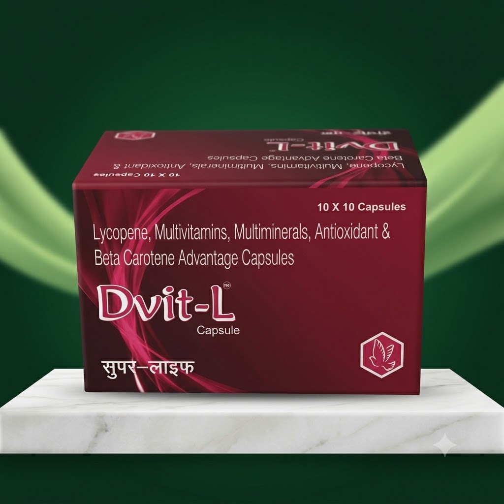 Dvit-L Capsules pack with lycopene, multivitamins and multiminerals