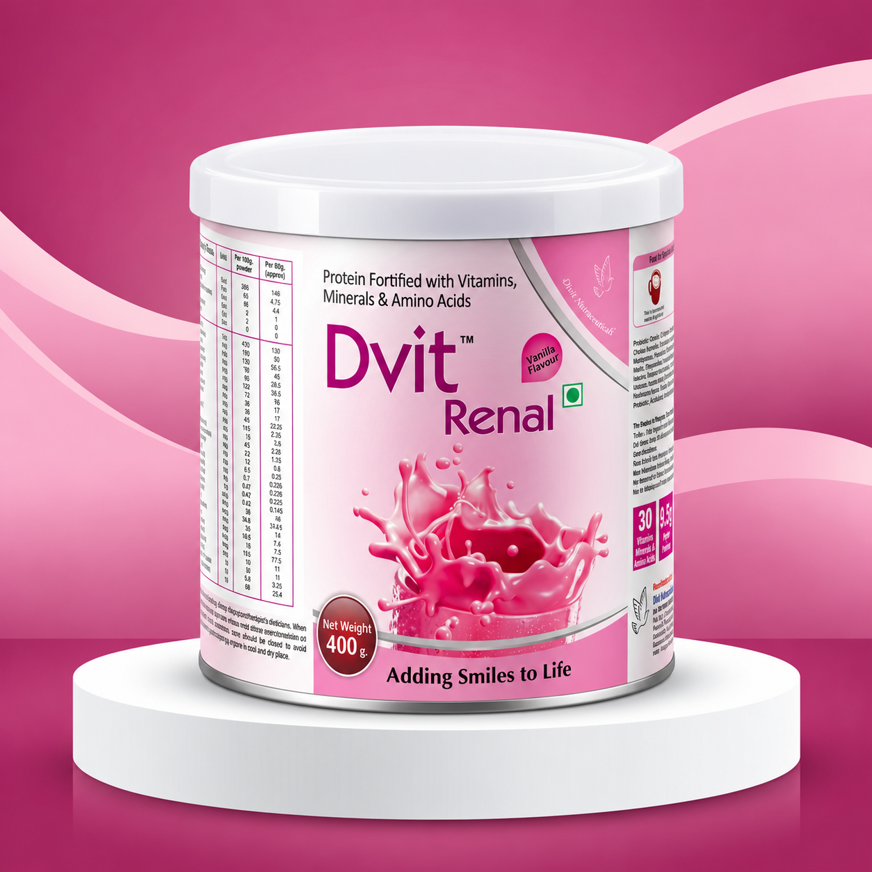 Dvit Renal Powder vanilla flavour 400 g pack
