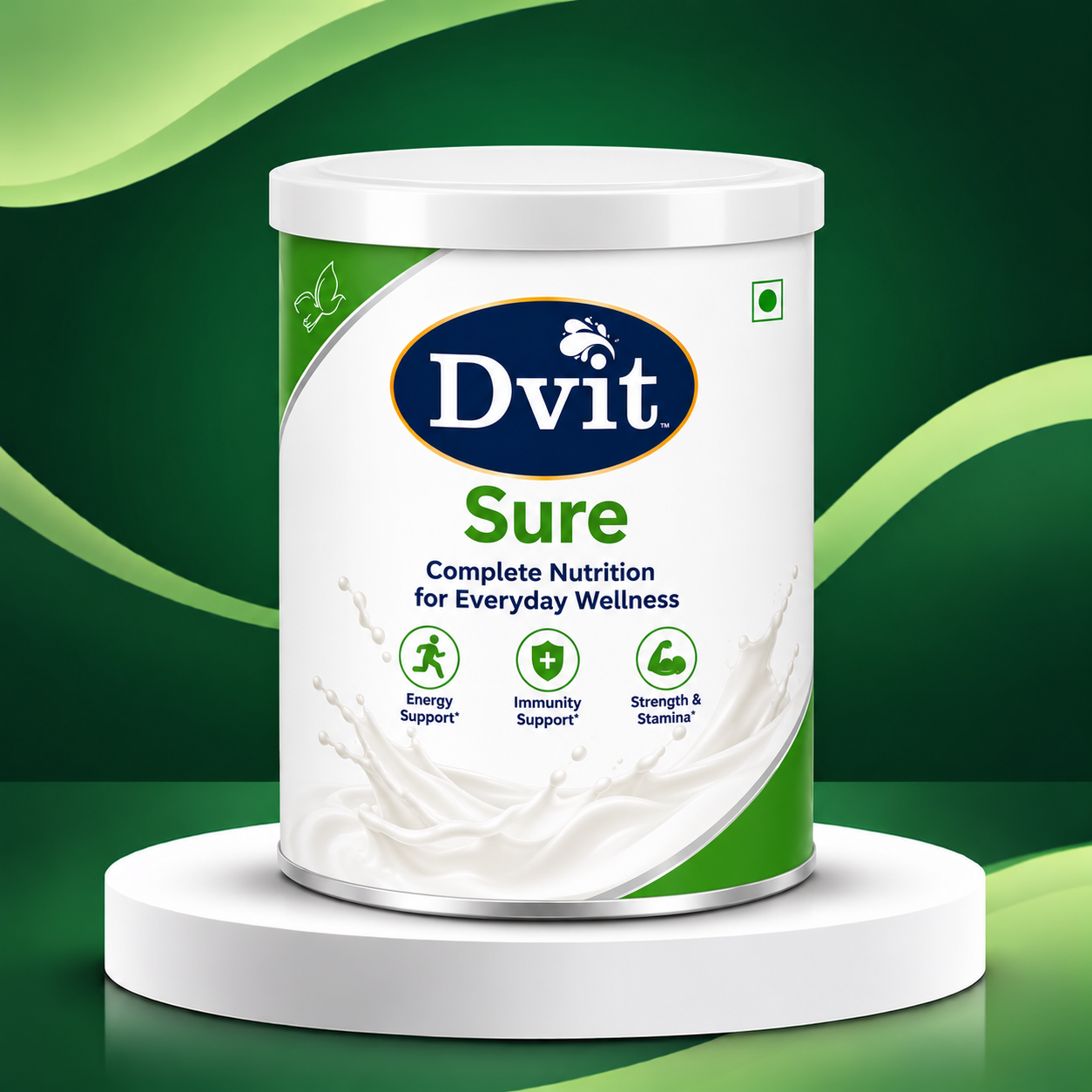Dvit-Sure vanilla high-protein nutrition powder, 400 g container