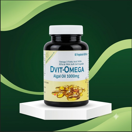 Dvit-Omega Algal Oil 1000 mg softgel supplement bottle
