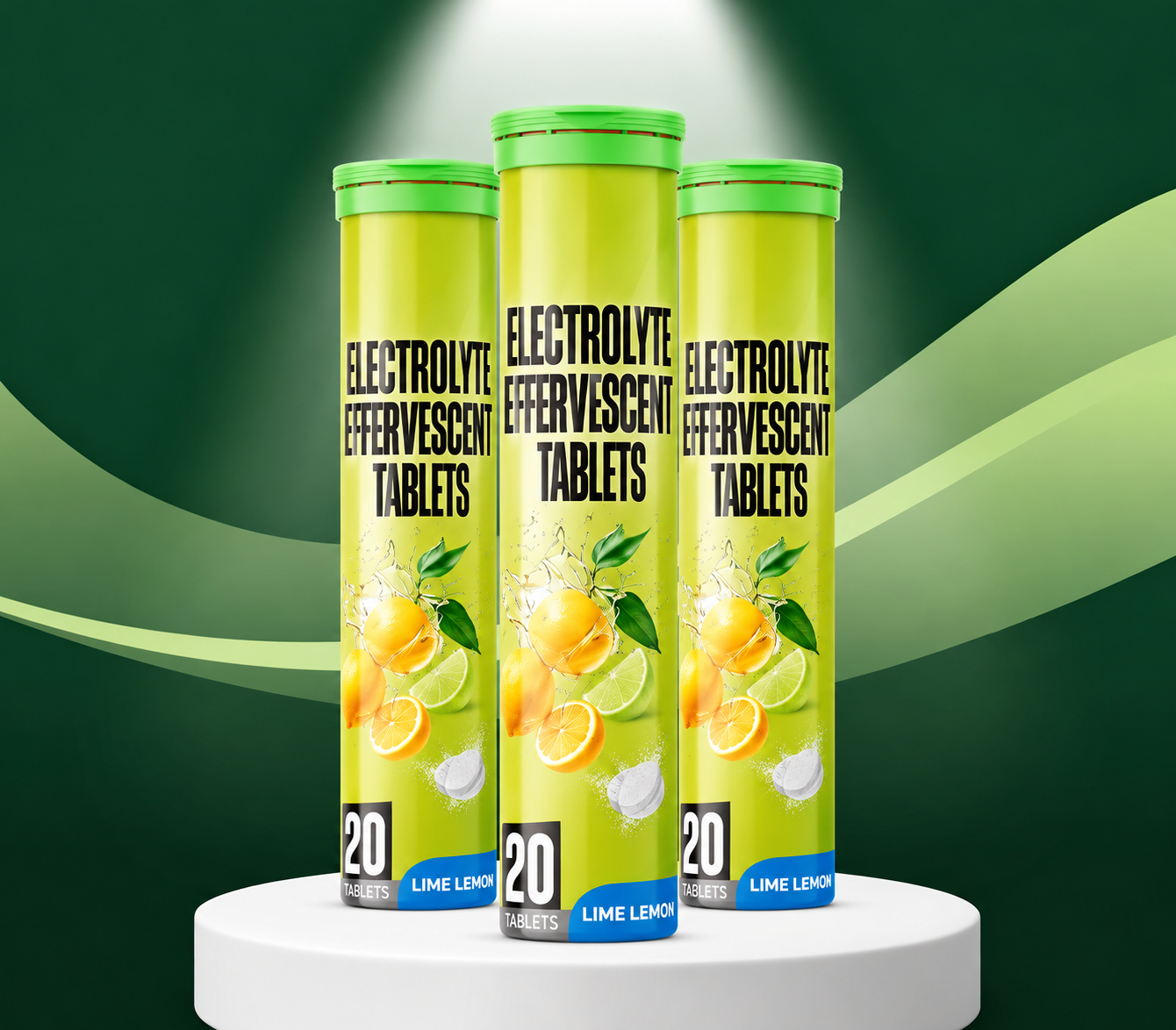 Dvit Electrolyte Effervescent Tablets Lime Lemon Flavour 20 Tablets