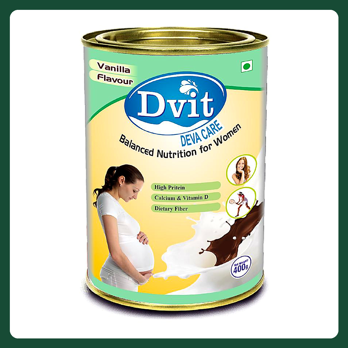 Dvit Deva Care Vanilla Flavour nutritional powder tin, 400 g.